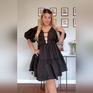 Black Dress Short Plus Size Party Outfit Sexy NEW